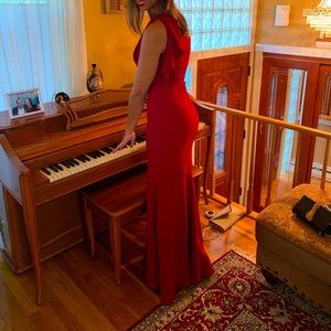 PARKER BLACK - red floor length dress size 4, one shoulder